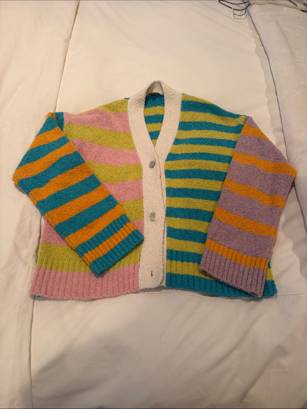 Rails Multicolor Striped Cozy Cardigan - Teal, Pink, Yellow, Lavender, Orange